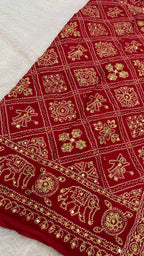 Jal - Pure Gajji Silk Saree with full Handwork