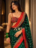 Apsara | Handcrafted Ajrakh Bandhej Couture Saree