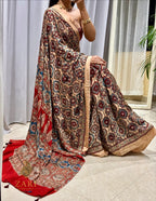 Zalak | Handcrafted Ajrakh Couture Saree