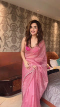 Neha 4 - Designer Tissue Organza Saree with handwork