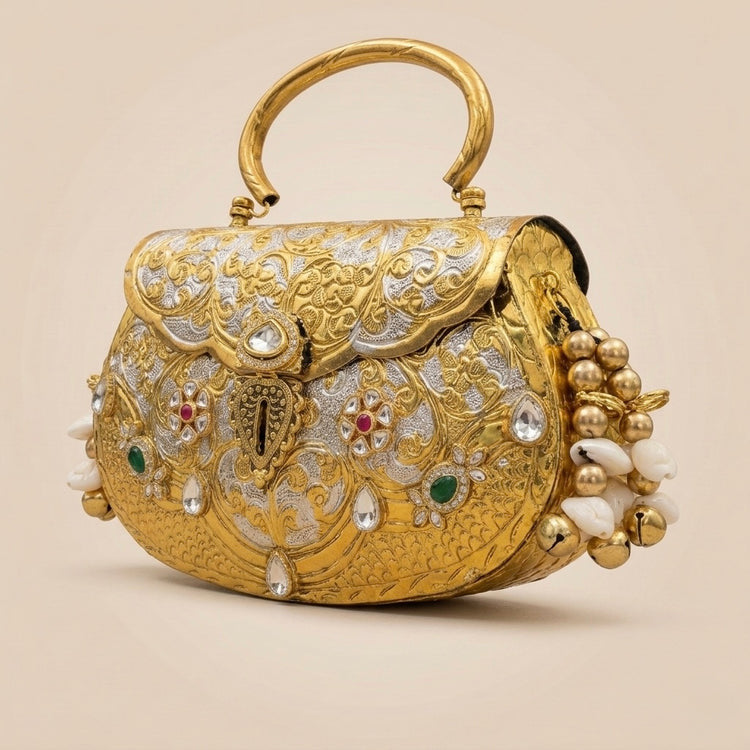 ZP20-Hand Carved Gold Clutch