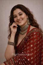 Tulsi -  Designer Pure Modal Ajrakh Mirror saree