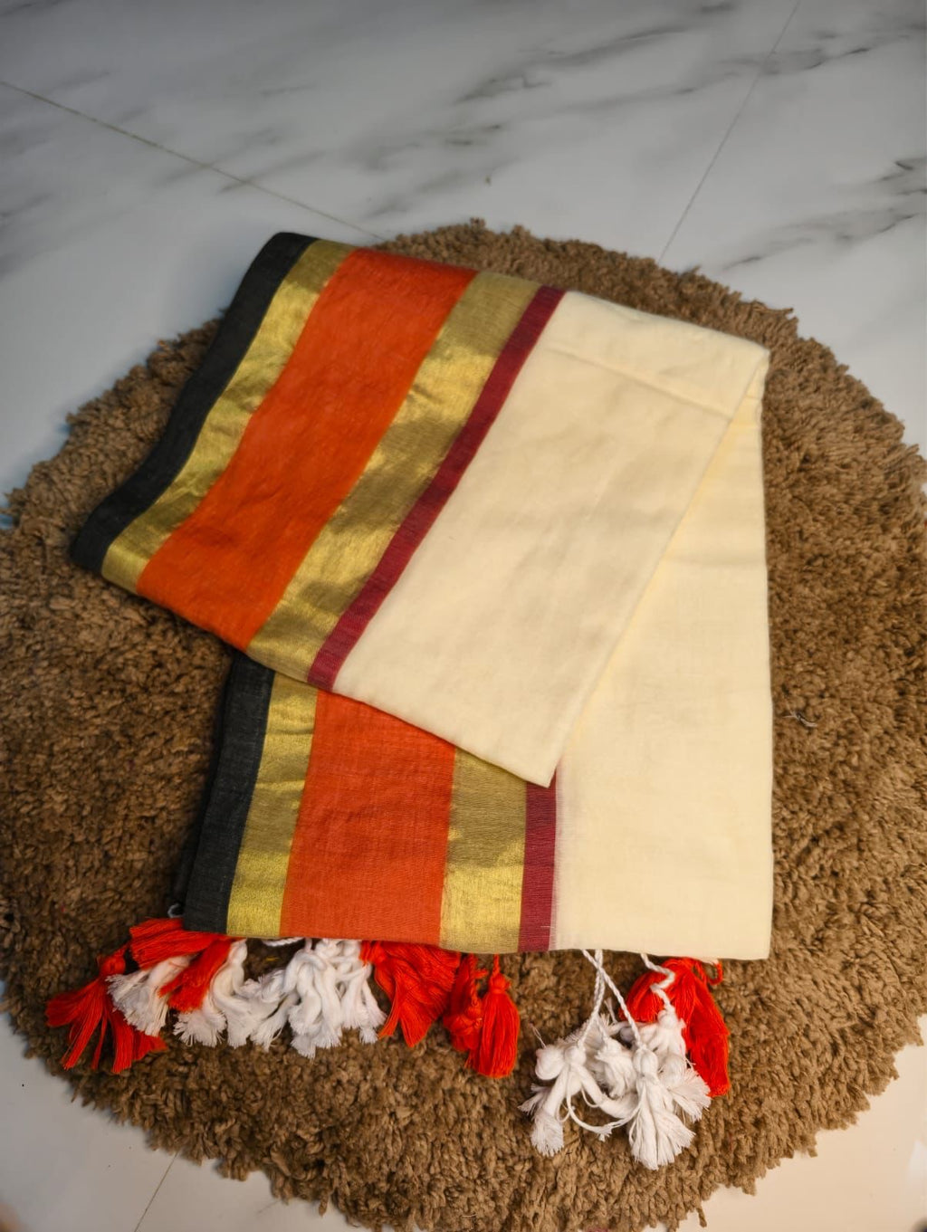 Rukmini - 120 Mul Mul Handloom Cotton Saree