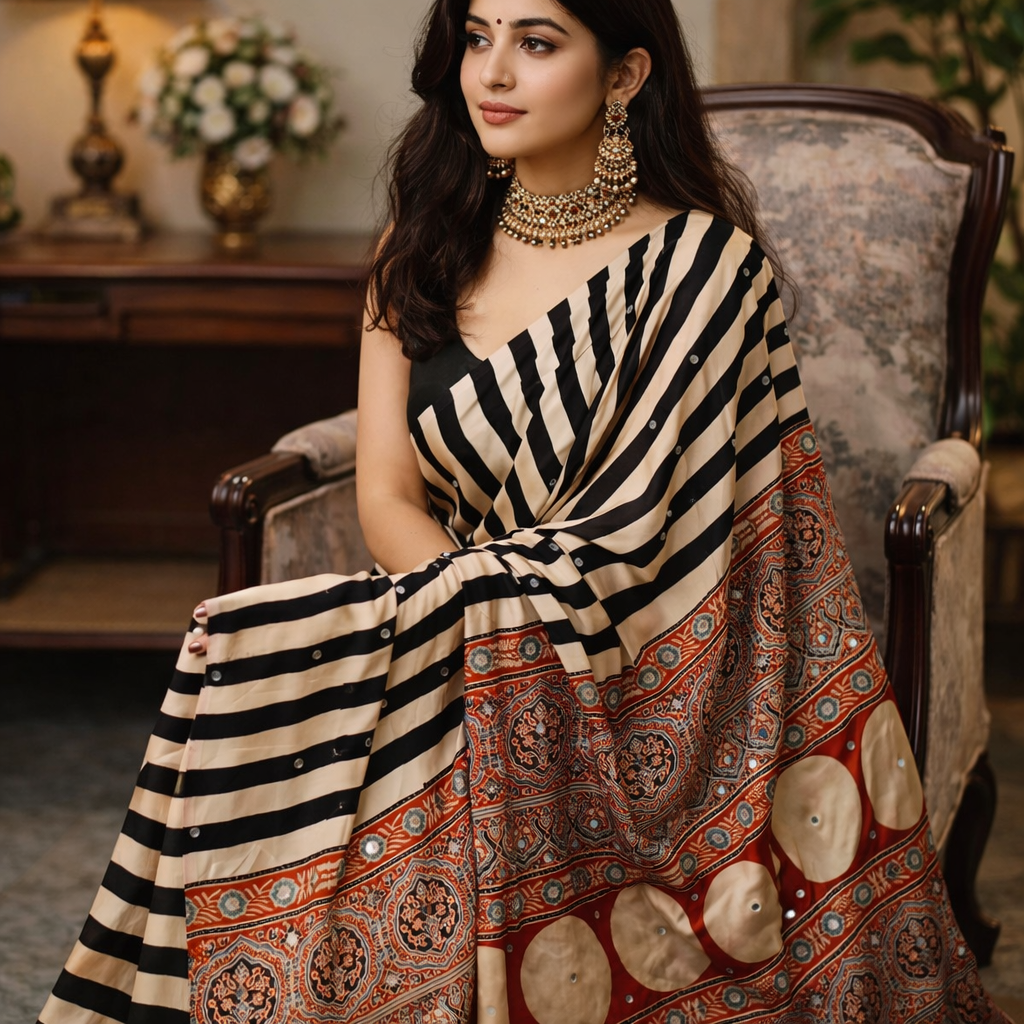 Kriti - Ajrakh Mirror Work Collection