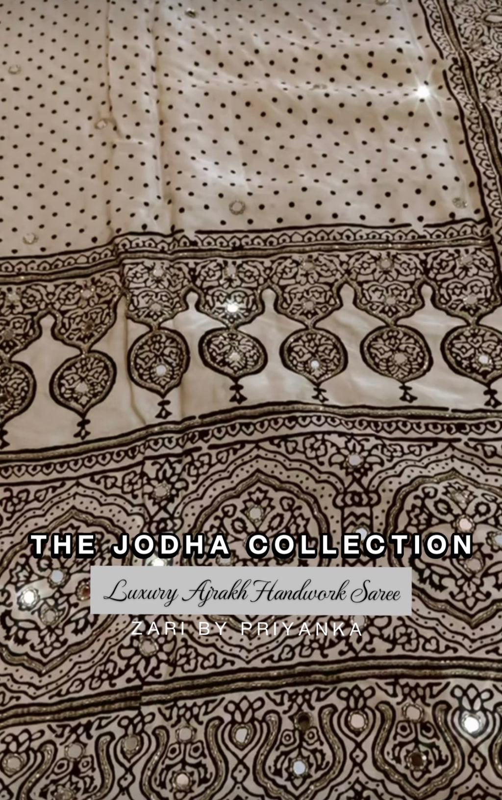 Vamika - Designer Ajrakh Handworked Saree