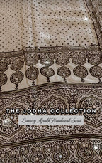 Vamika - Designer Ajrakh Handworked Saree