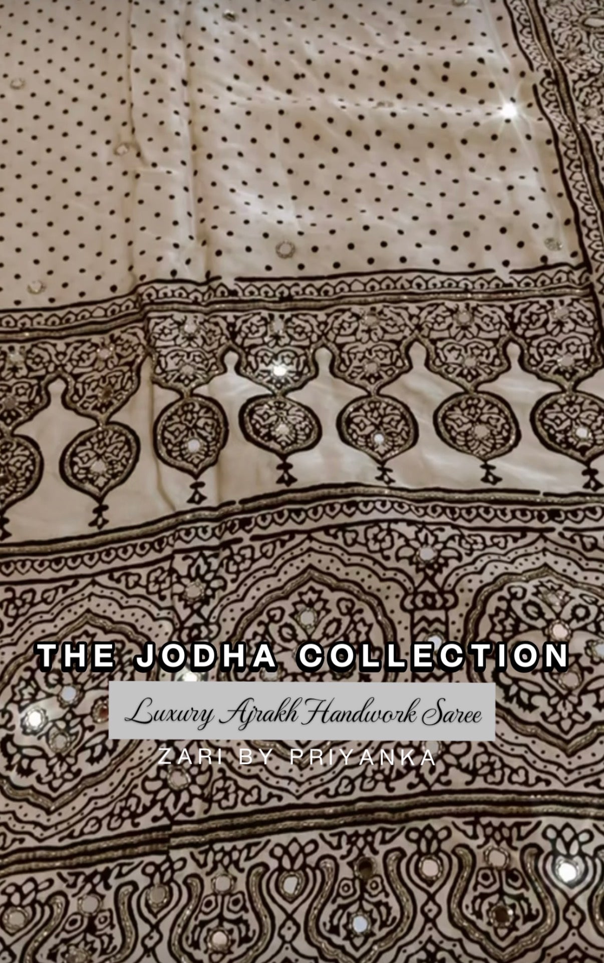 Vamika - Designer Ajrakh Handworked Saree