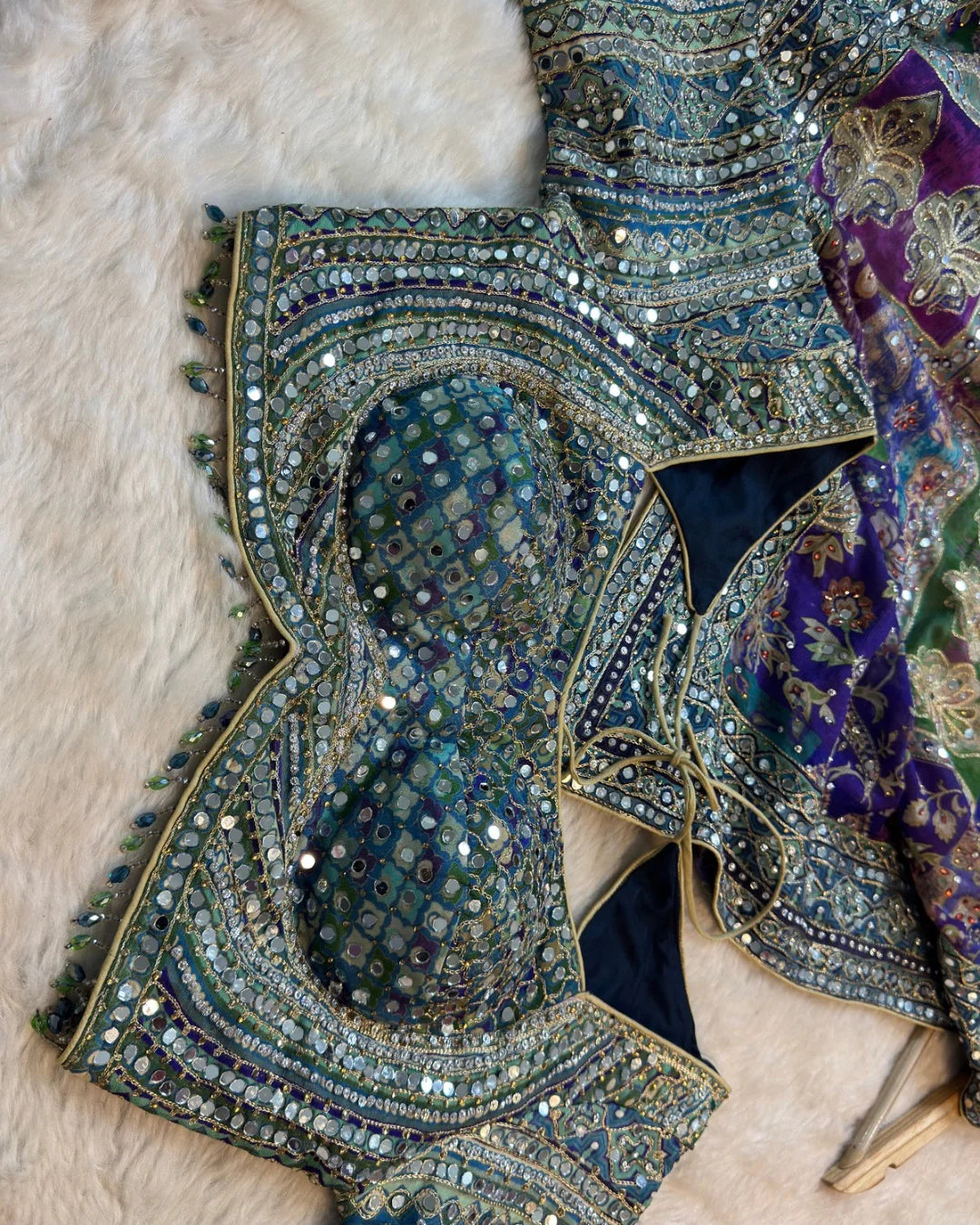 Shagun - Designer Chinon Handwork Saree