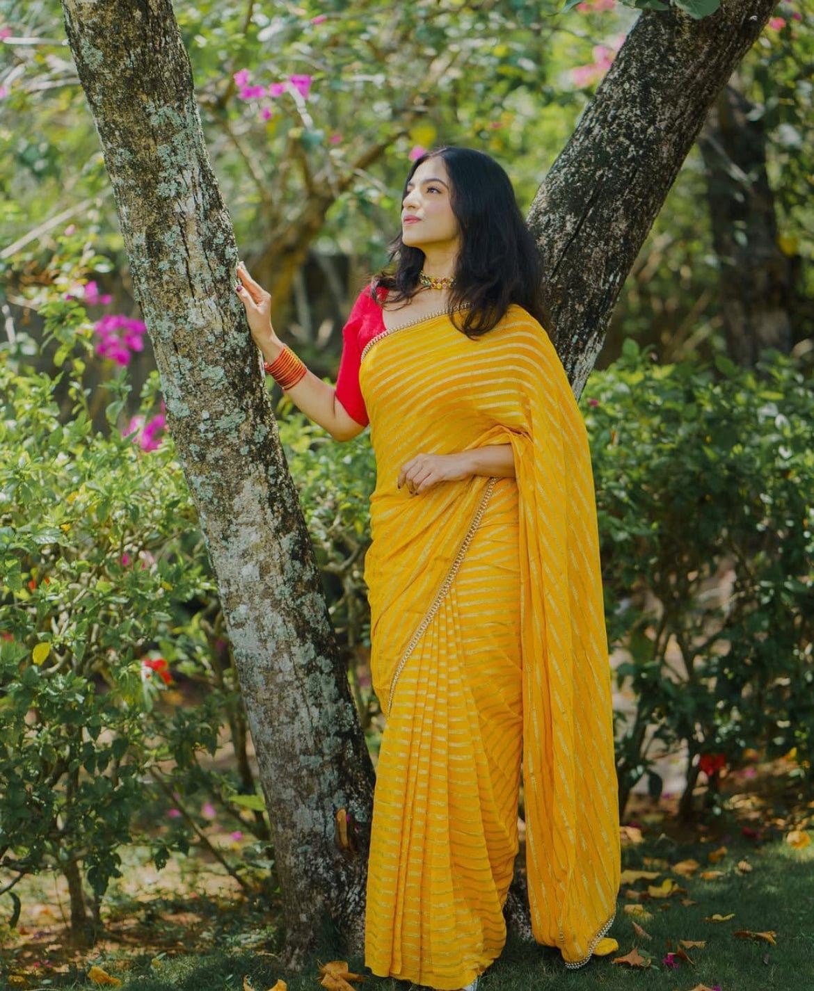 Anayi -Georgette Saree with Golden Zari