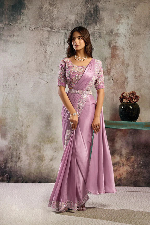 Pinki - Designer Satin Saree