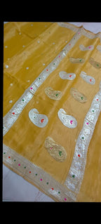Asvi - Banarasi Pure Khaddi Georgette Kadwa Saree