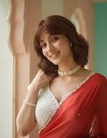 Laal - Space Silk Saree with Pearl embellished Blouse