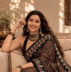 Twinkle | Handcrafted Ajrakh Couture Saree [Ready to dispatch]