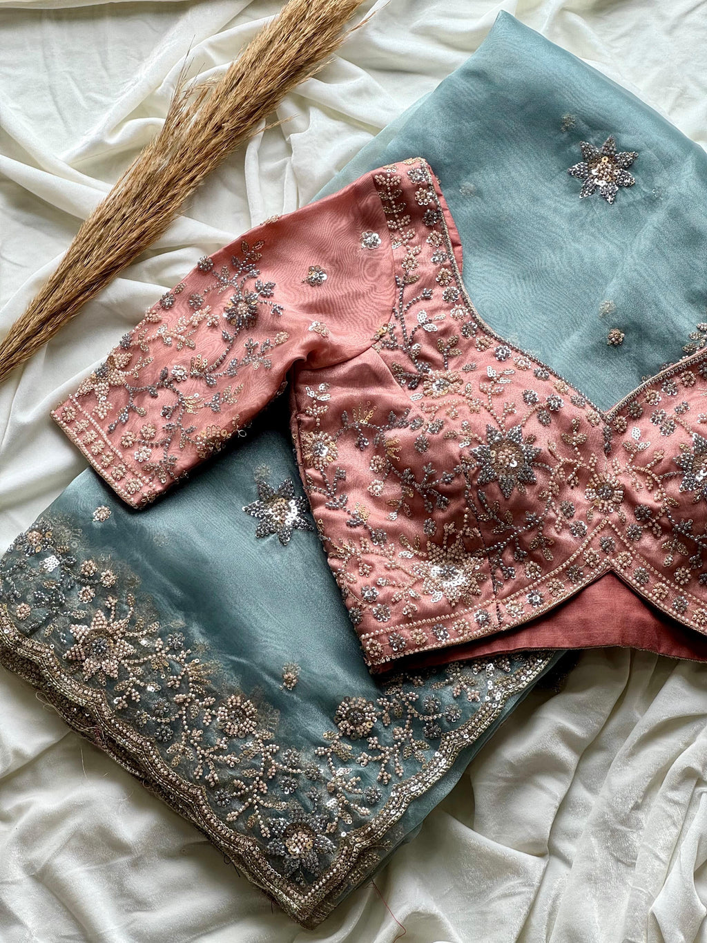 Fanah - Organza Crepe Silk Saree