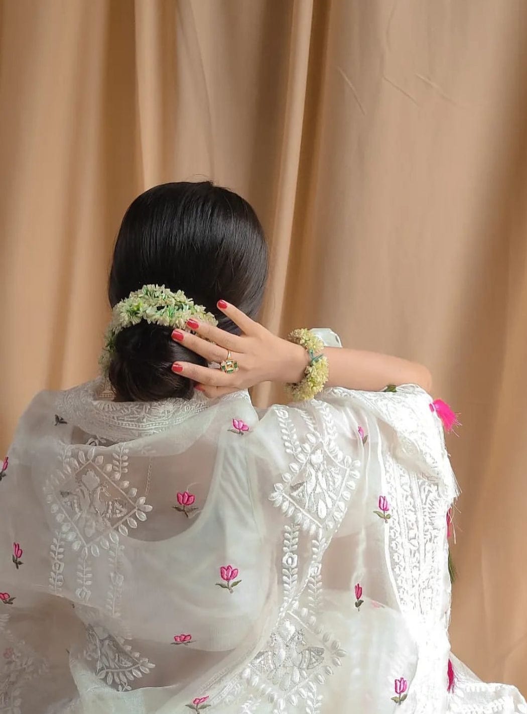 Ankita - Soft Organza Saree with Floral Embroidery