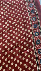 Tina - Designer Pure Modal Ajrakh Mirror saree