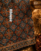 Raksha | Handcrafted Ajrakh Couture Saree [Dispatch from September 15th]