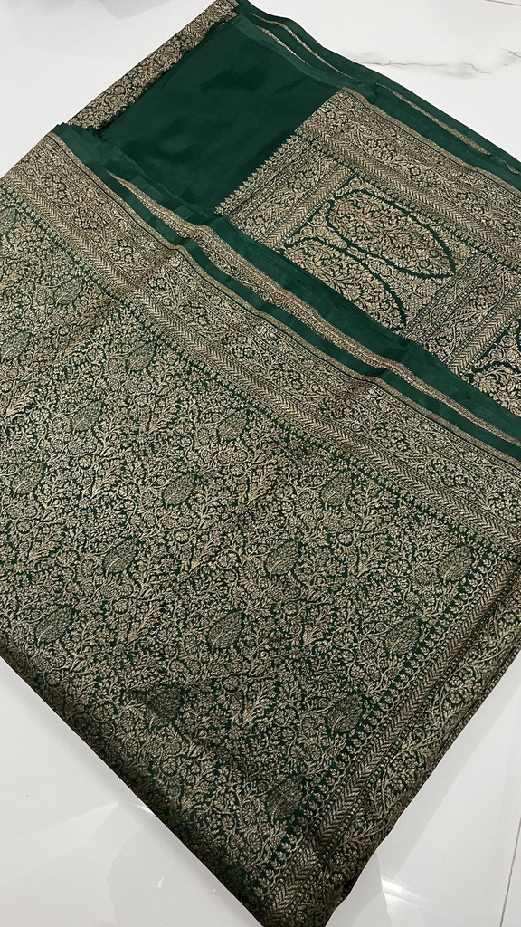 Vidhya - Pure Khaddi Banarasi Crepe Silk Saree