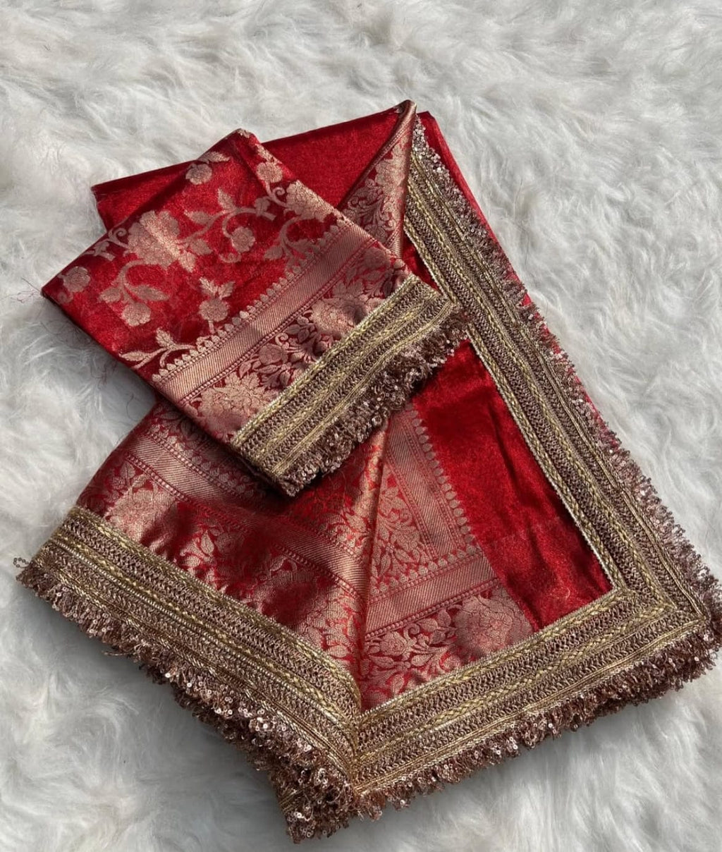 Sonam - Tissue Silk Saree, paired with a stunning Brocade Blouse