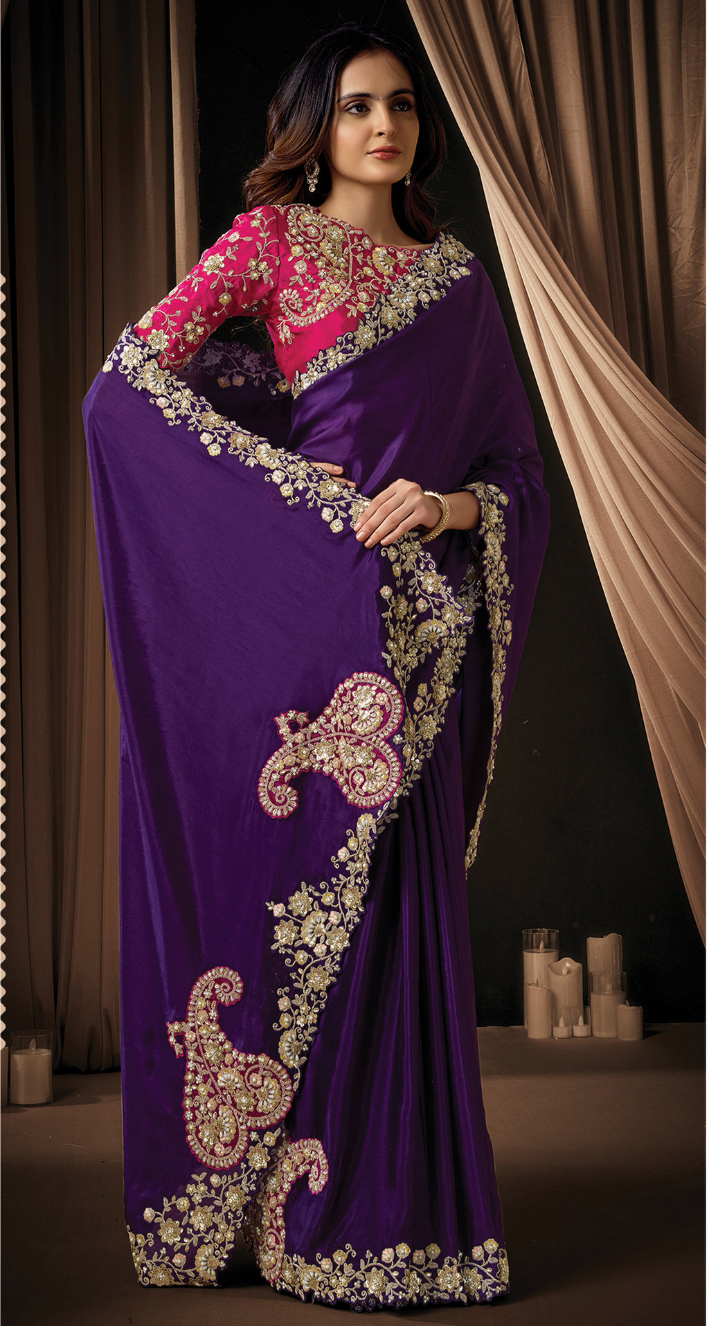 Mitara - Designer Satin Saree