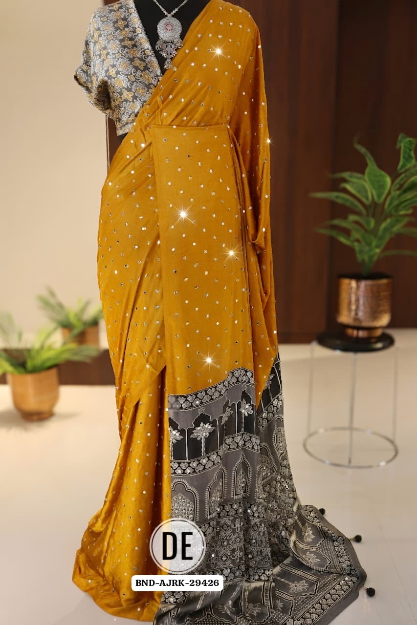 Nashna  - Pure Modal Ajrakh saree