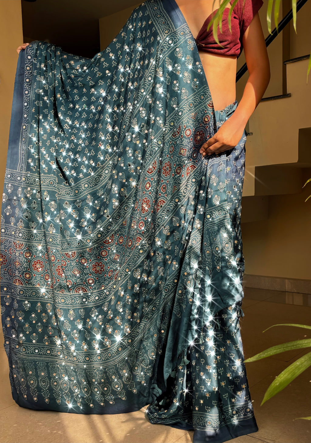 Sheersha - Pure Modal Mirror Designer Saree