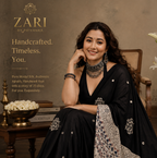 Diva | Handcrafted Ajrakh Couture Saree [Ready to Dispatch]