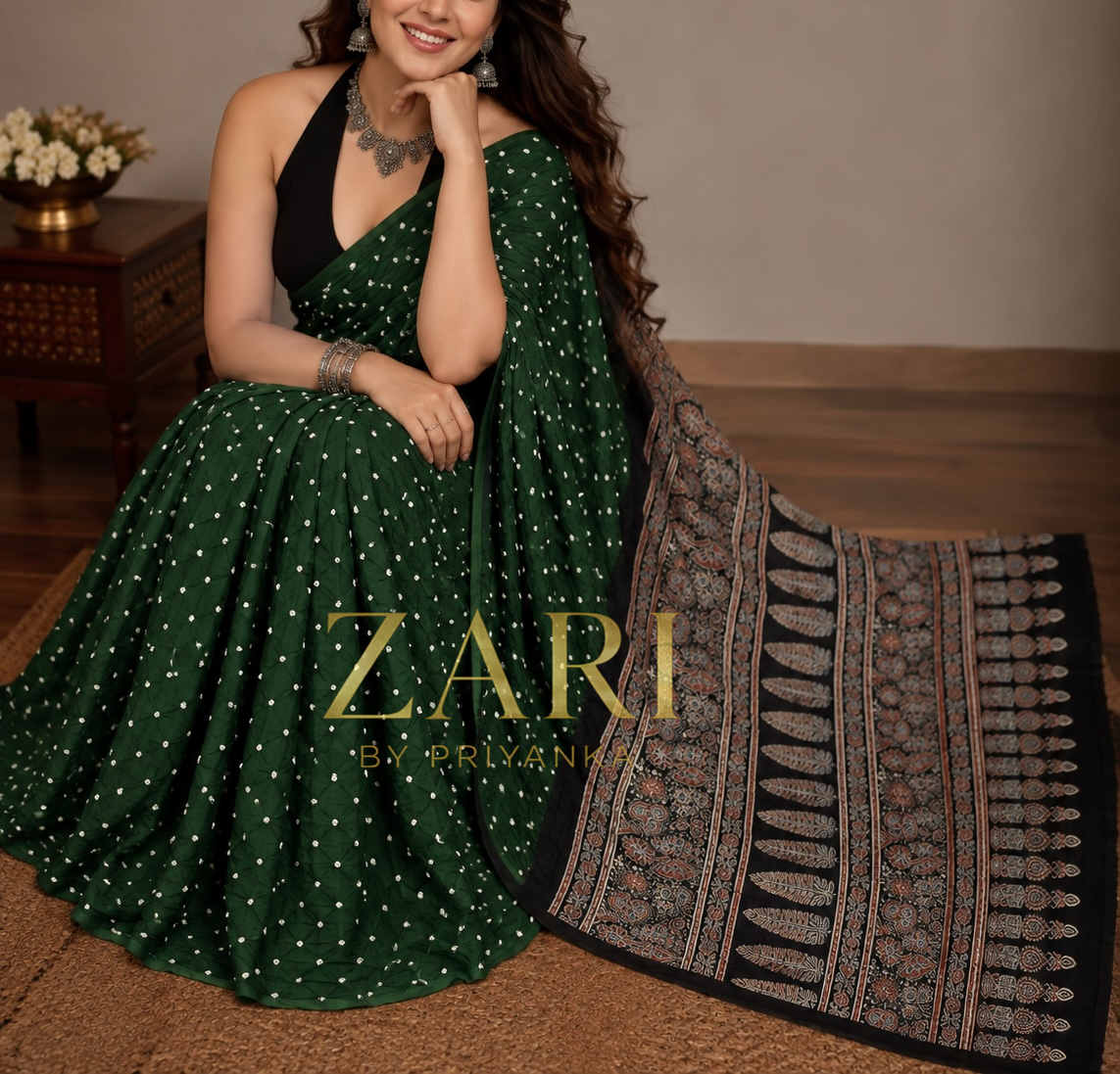 Durga  - Pure Modal Ajrakh saree
