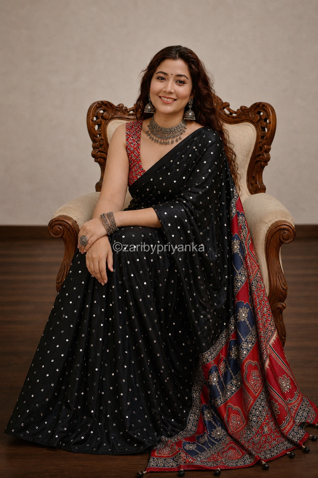Nashna  - Pure Modal Ajrakh saree