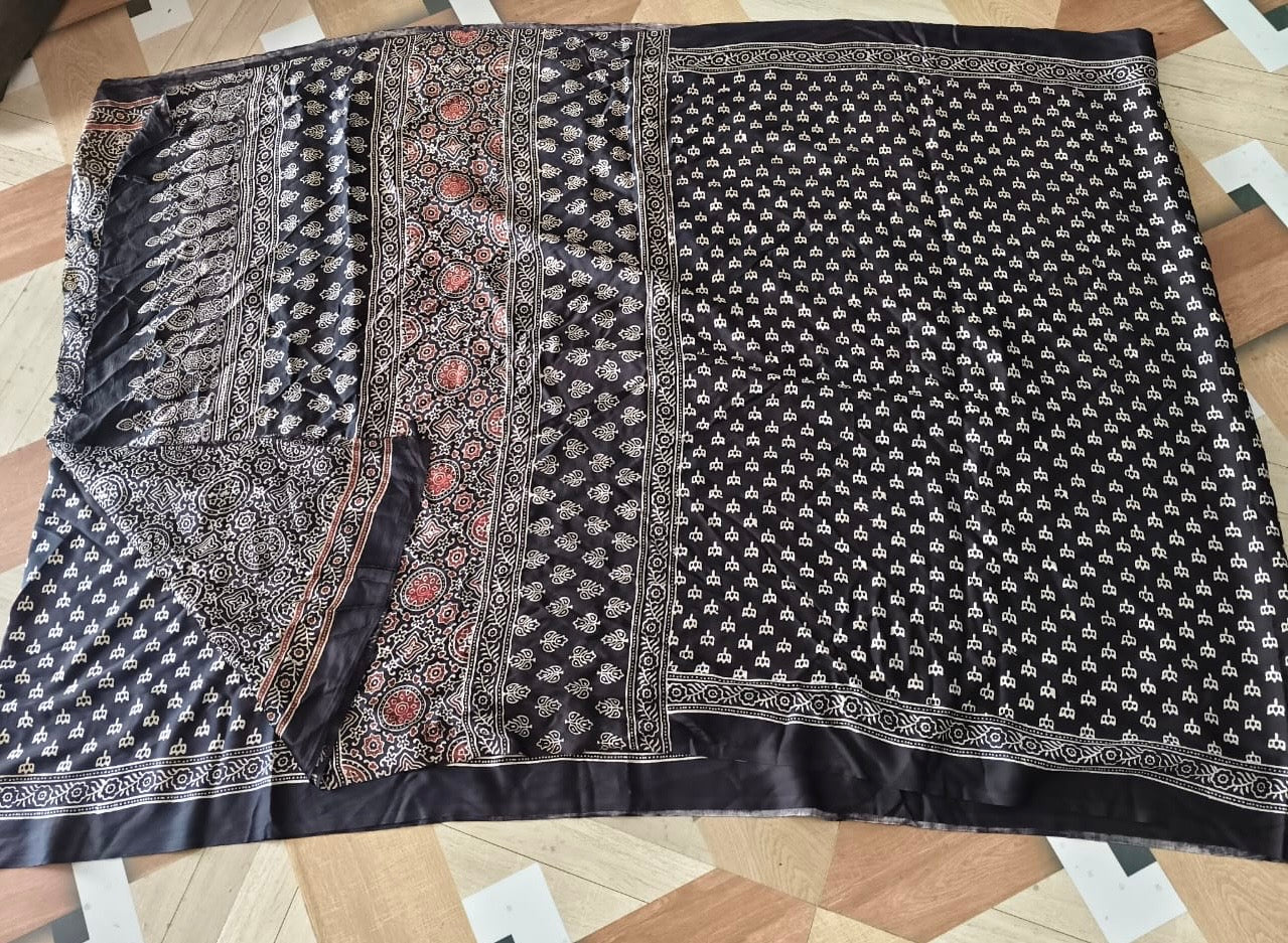 Resham - Premium Pure Modal Silk Ajrakh Saree