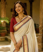Athira - Mul Mul Cotton Saree - Zari by Priyanka