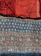 Anoor - Designer Ajrakh Handworked Saree