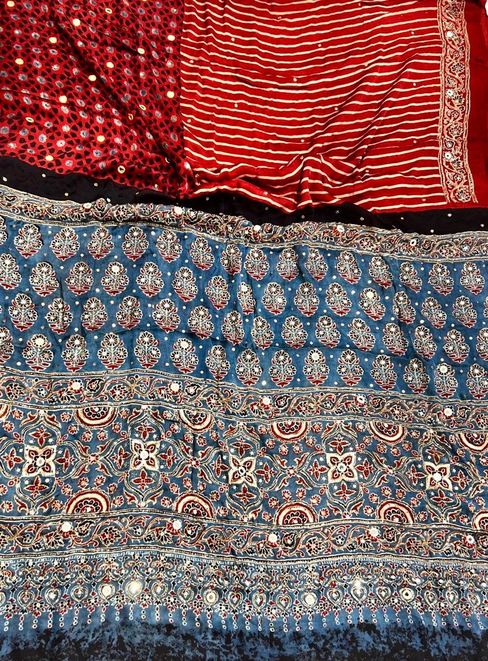 Anoor - Designer Ajrakh Handworked Saree