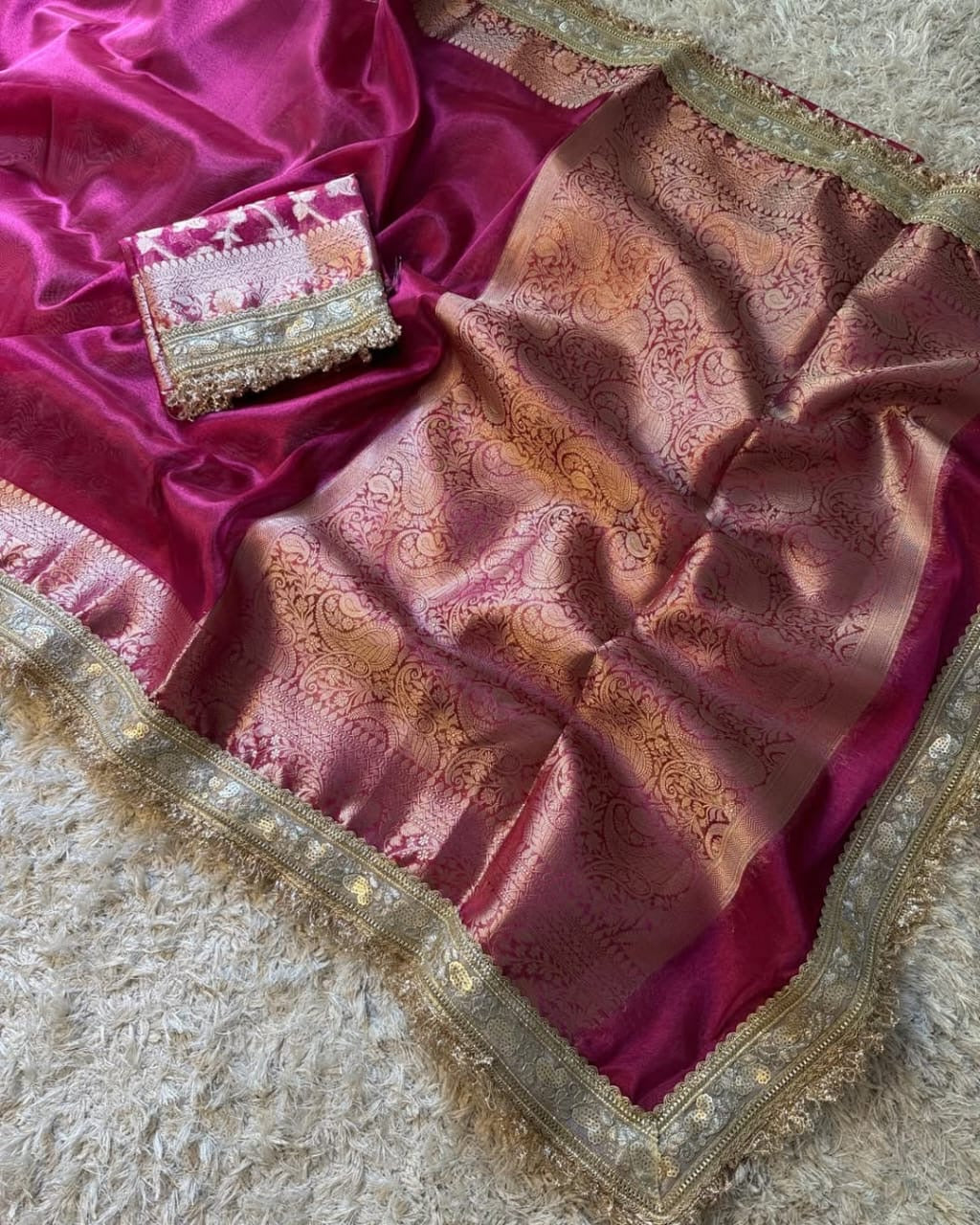 Hanifa - Banarasee Tissue Handwork Saree