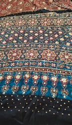 Amarta | Handcrafted Ajrakh Couture Saree with heavy handwork