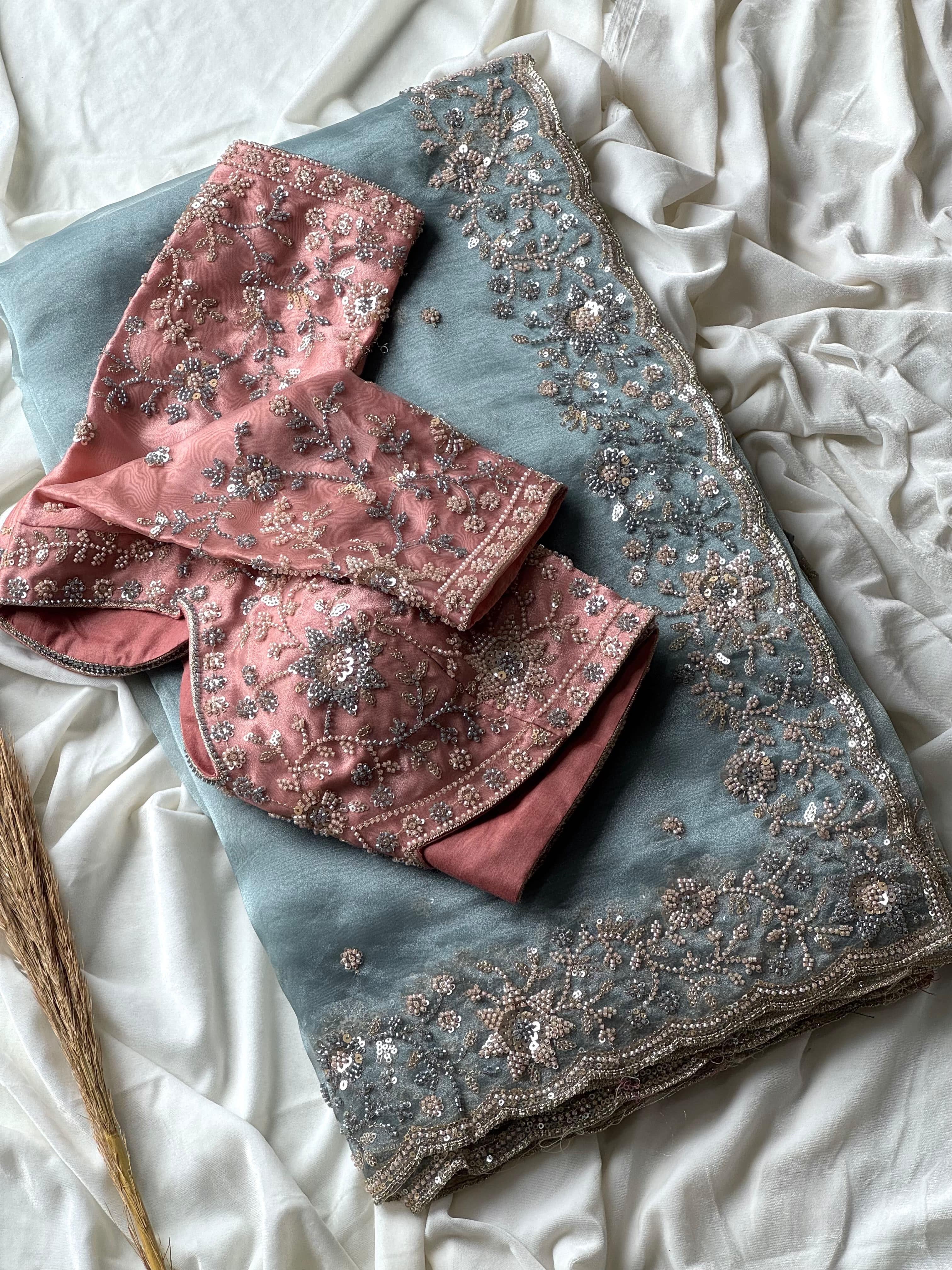 Fanah - Organza Crepe Silk Saree