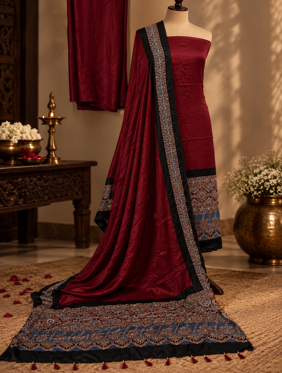 Doori - Ajrakh Modal Silk Suit