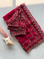 Jinal - Designer Crepe Silk Saree