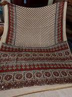 Noureen - Designer Ajrakh Handworked Saree