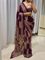 Zora | Handcrafted Ajrakh Couture Saree