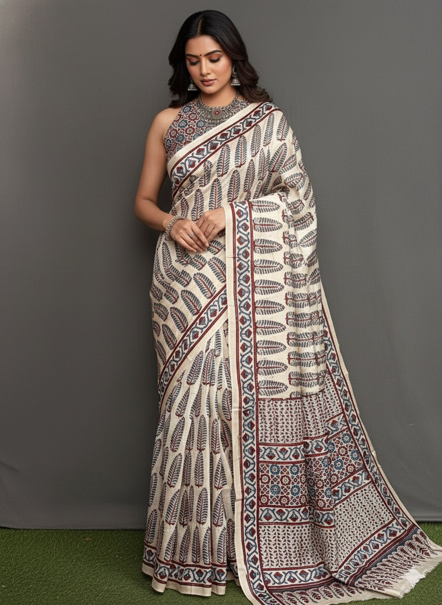 Raksha - Pure Modal Ajrakh Saree