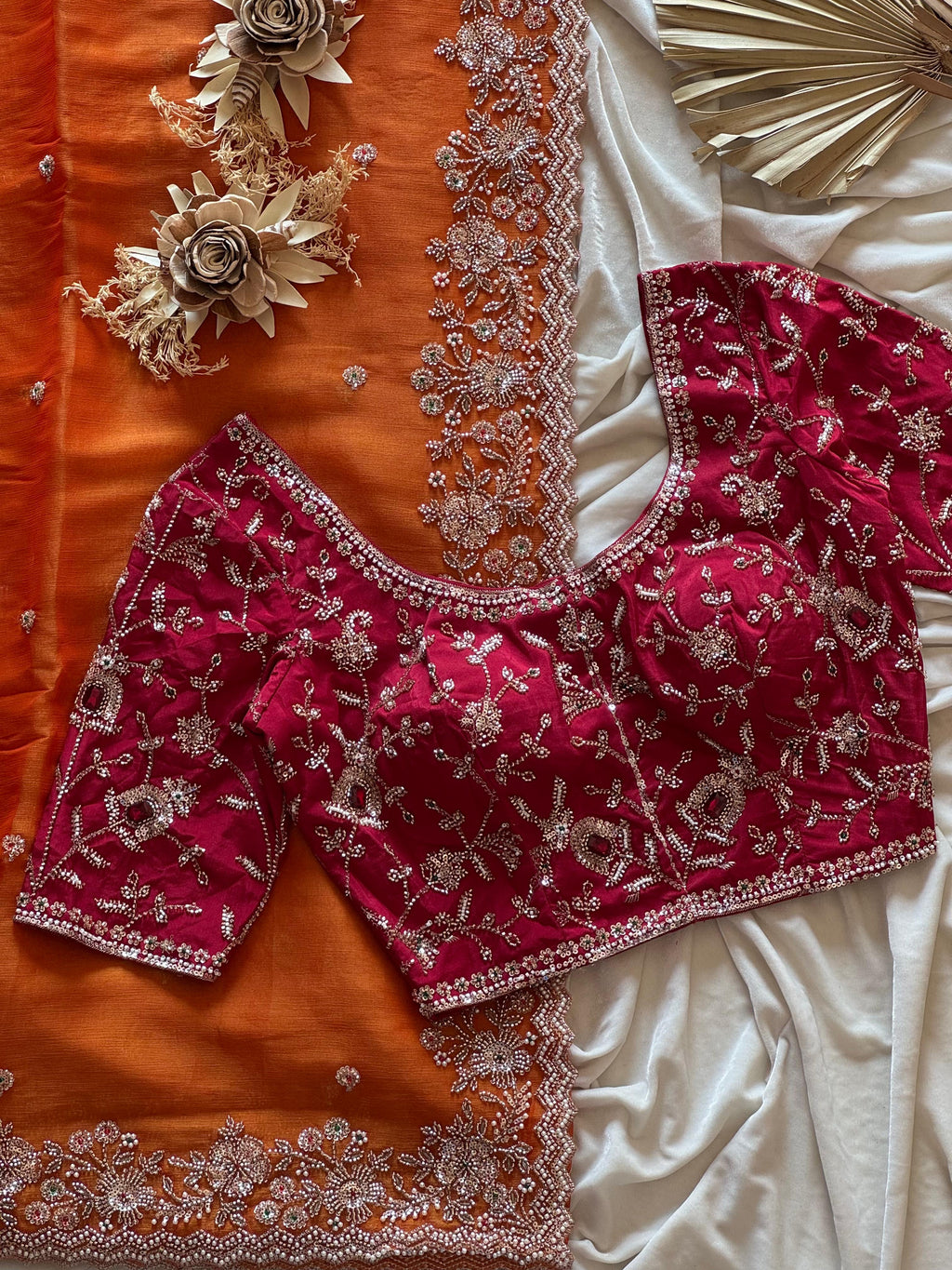 Sheena - Designer Tissue Handwork Saree