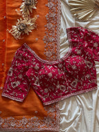 Sheena - Designer Tissue Handwork Saree