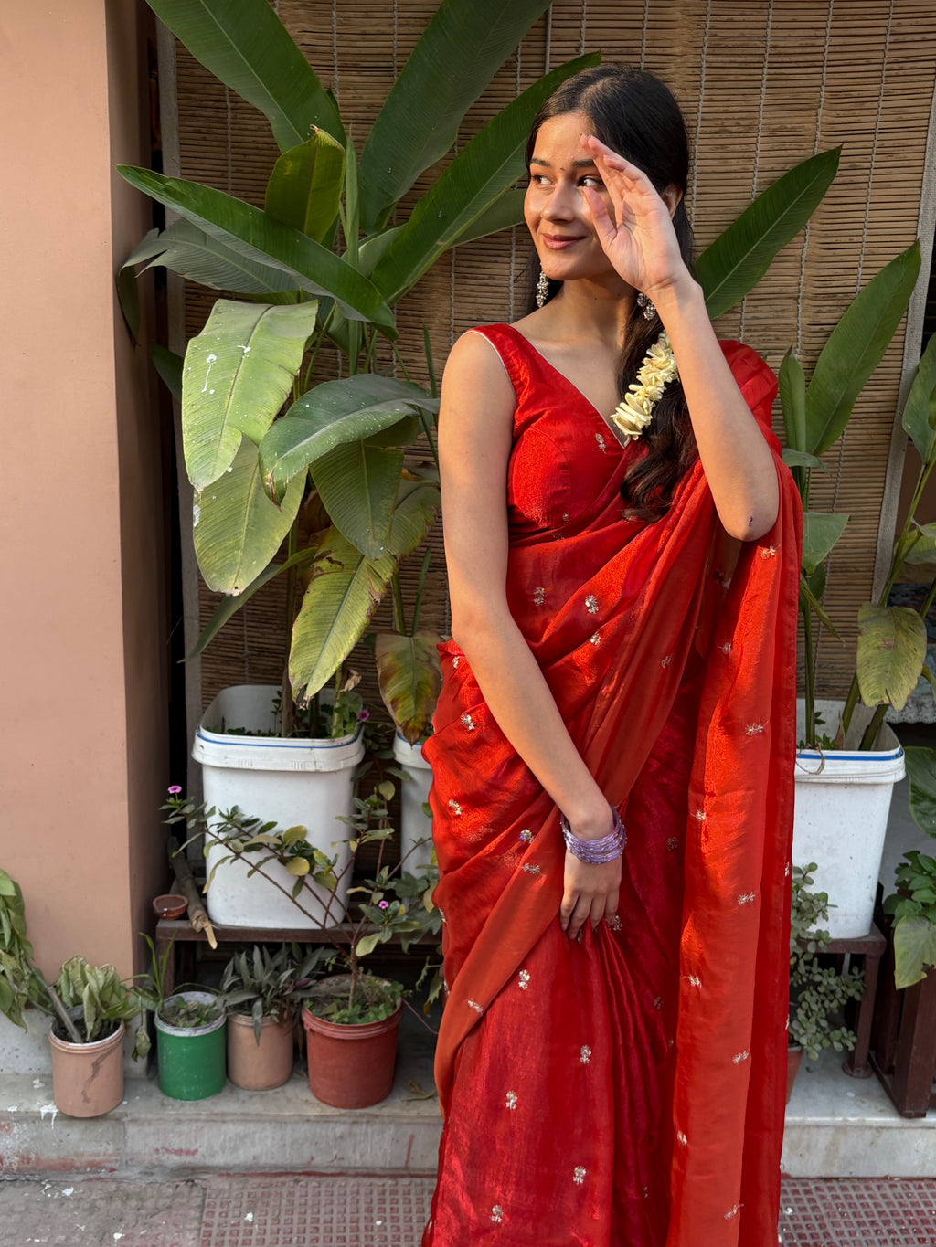 Malar - Crepe Shimmer saree
