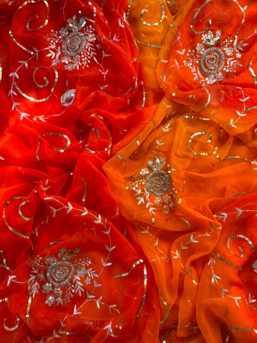 Ava - Pure Chiffon Saree with Handwork