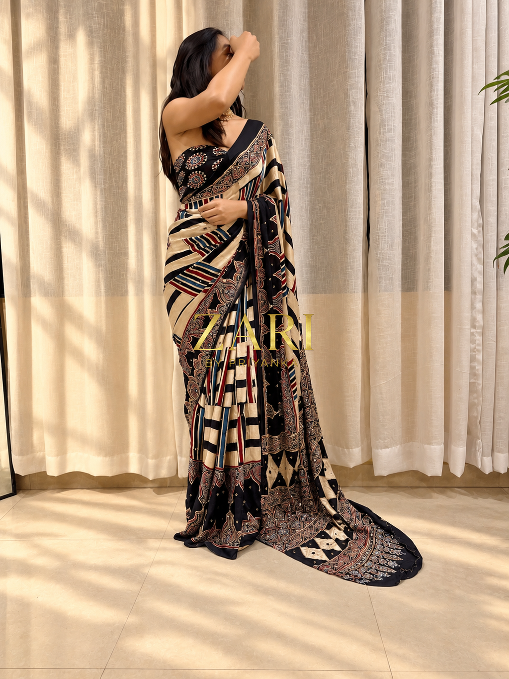 Aneet | Handcrafted Ajrakh Couture Saree