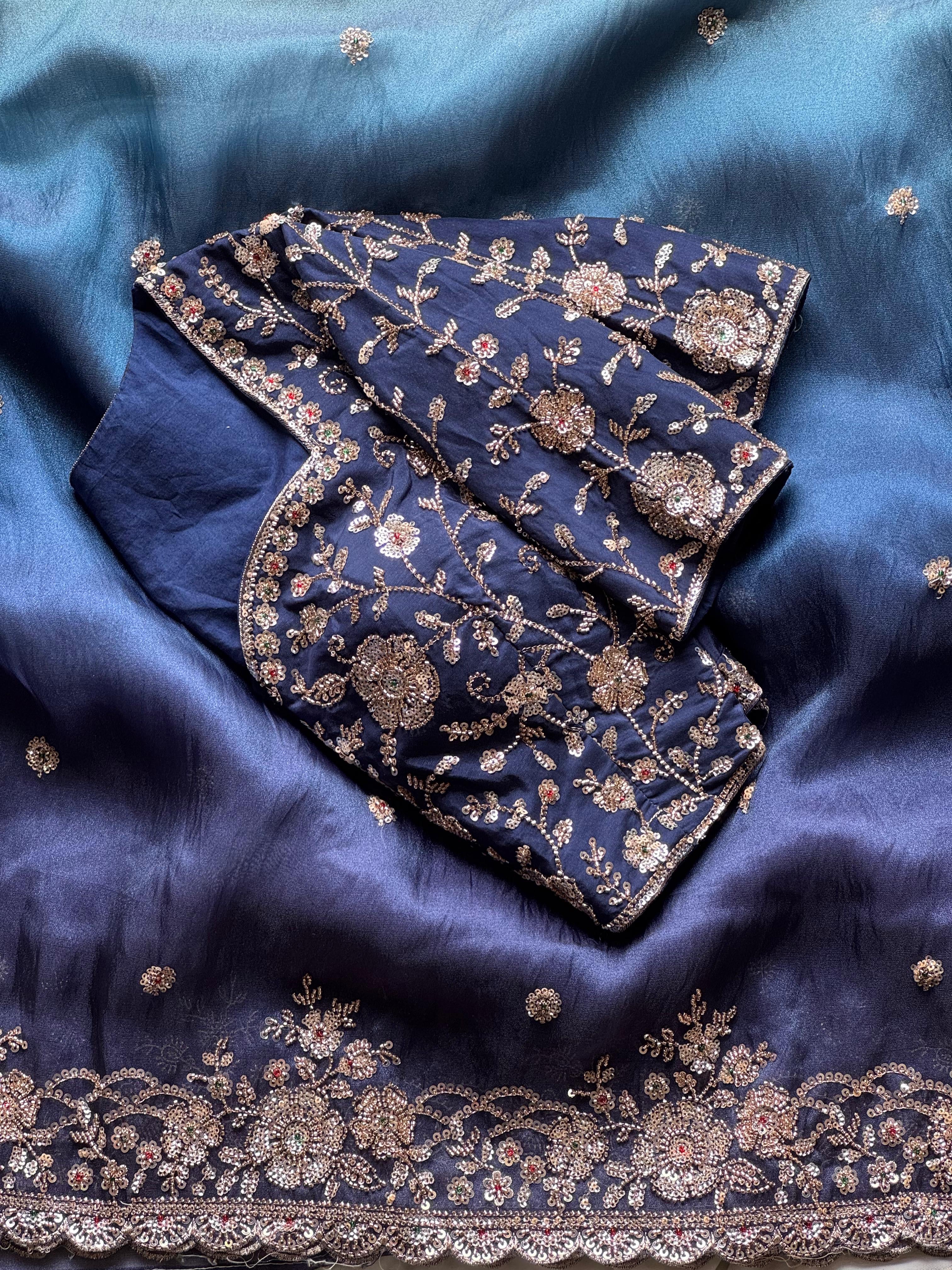 Sila- Designer Tissue Crepe Saree