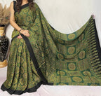 Kinara  - Designer Pure Modal Ajrakh Mirror saree