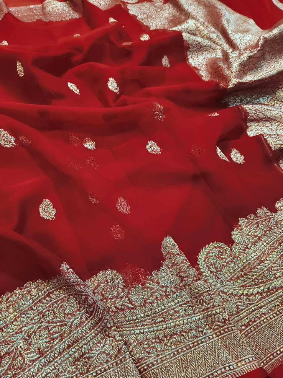Tejaswi - Pure Khaddi Chiffon Saree
