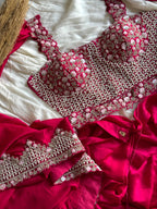 Avantika - Ready-to-Wear Crepe Saree with Adorned Pearl Embellishment